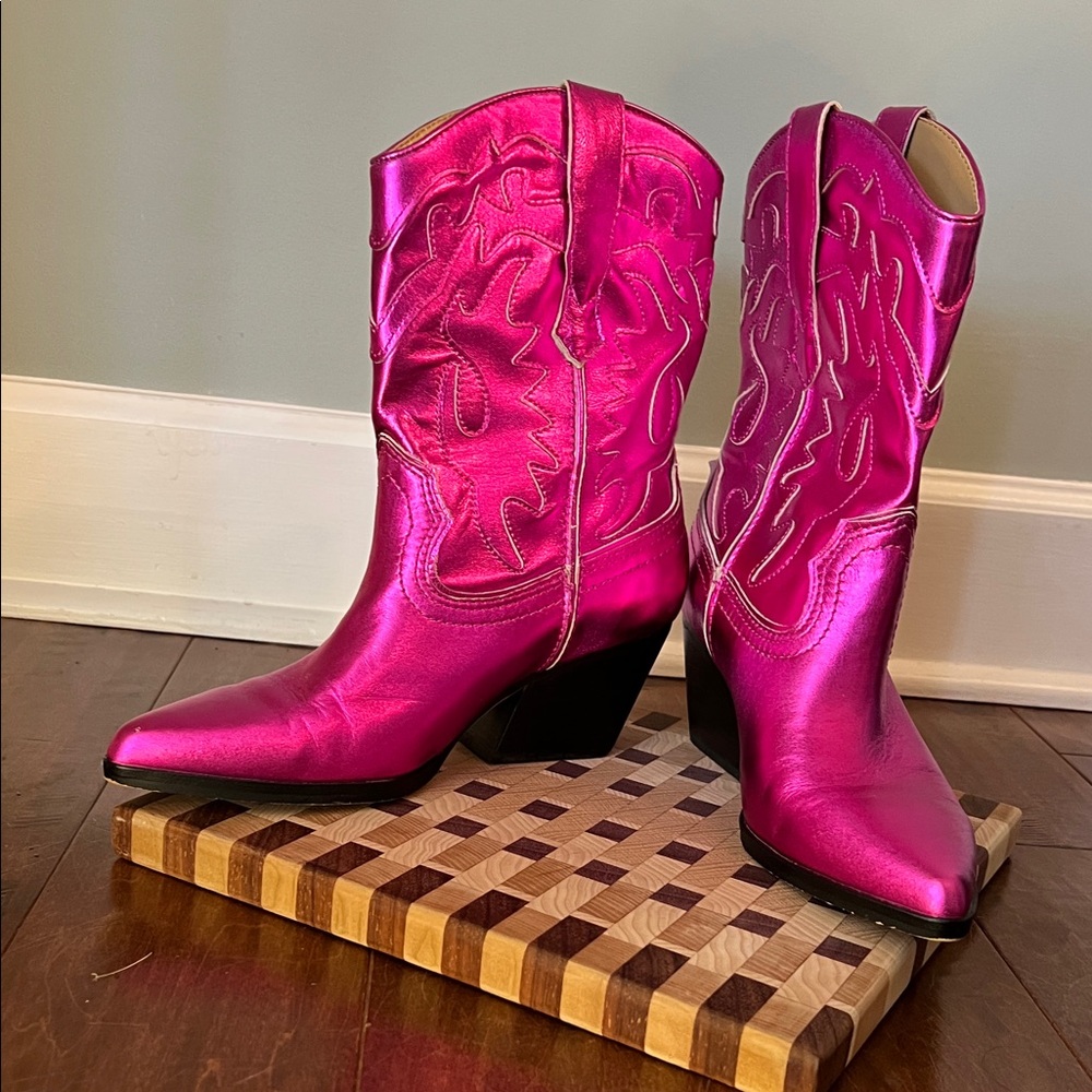 Dolce Vita Metallic Pink Heeled Boots